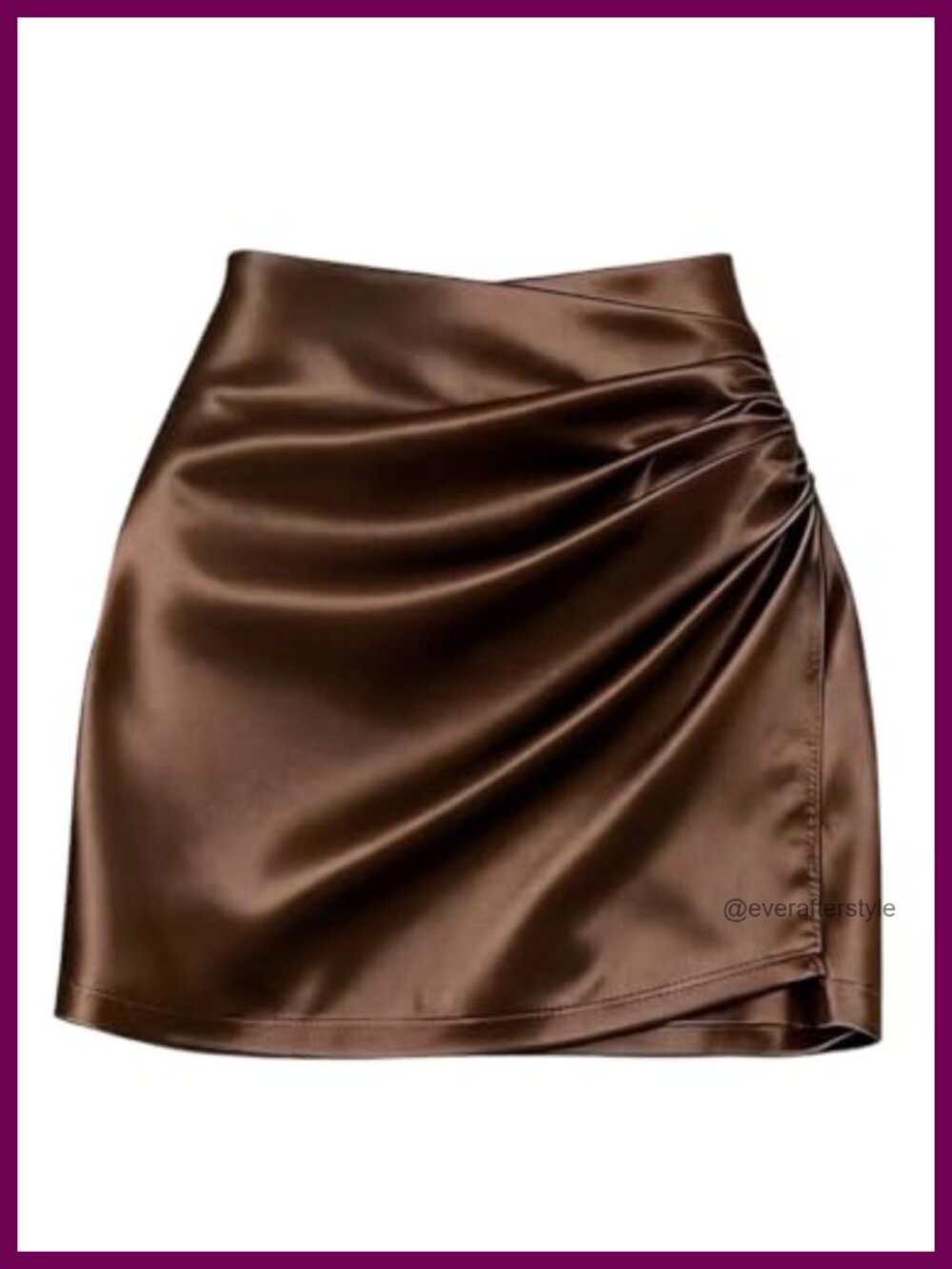 Satin Wrap Mini Skirt High Waisted Bodycon Pencil Work Skirt